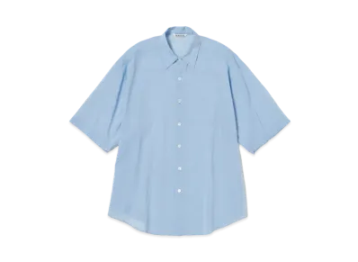 AURALEE Hard Twist Finx Organdy Half Sleeved Shirt "Sax Blue"