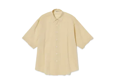 AURALEE Hard Twist Finx Organdy Half Sleeved Shirt "Light Yellow"