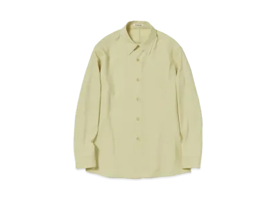 AURALEE Hard Twist Wool Dobby Shirt "Light Beige"
