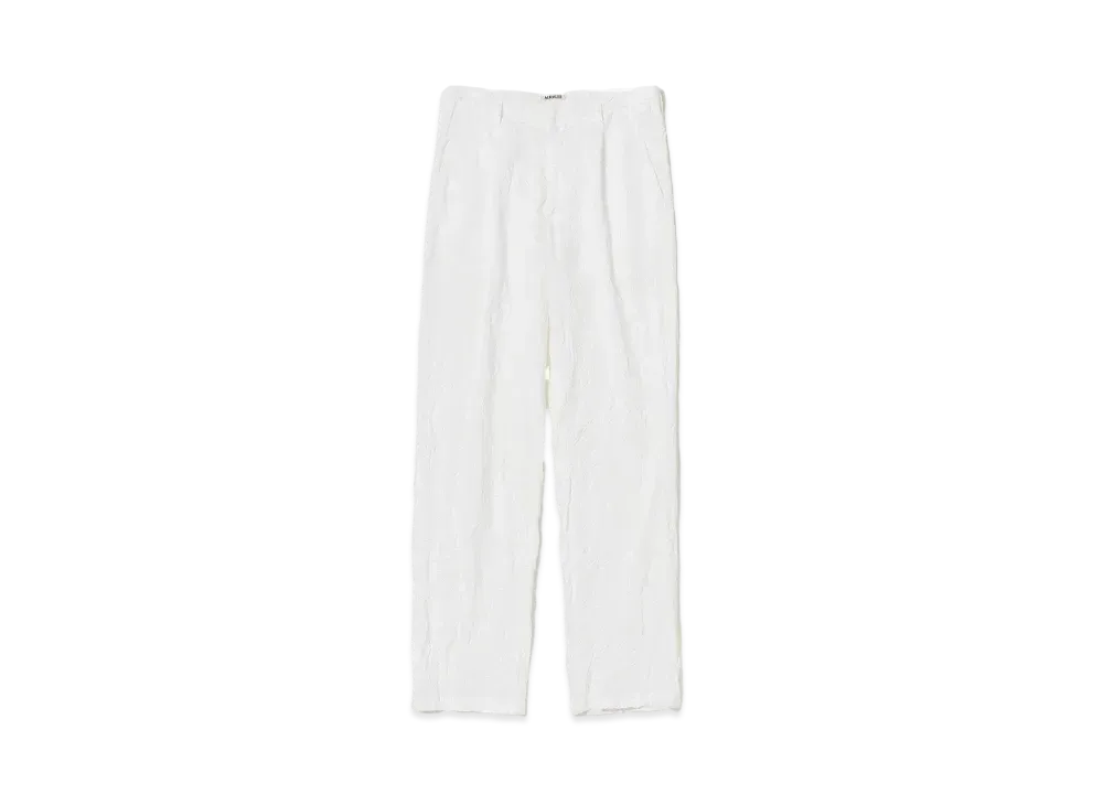 AURALEE Wrinkled Washed Finx Twill Pants "White"
