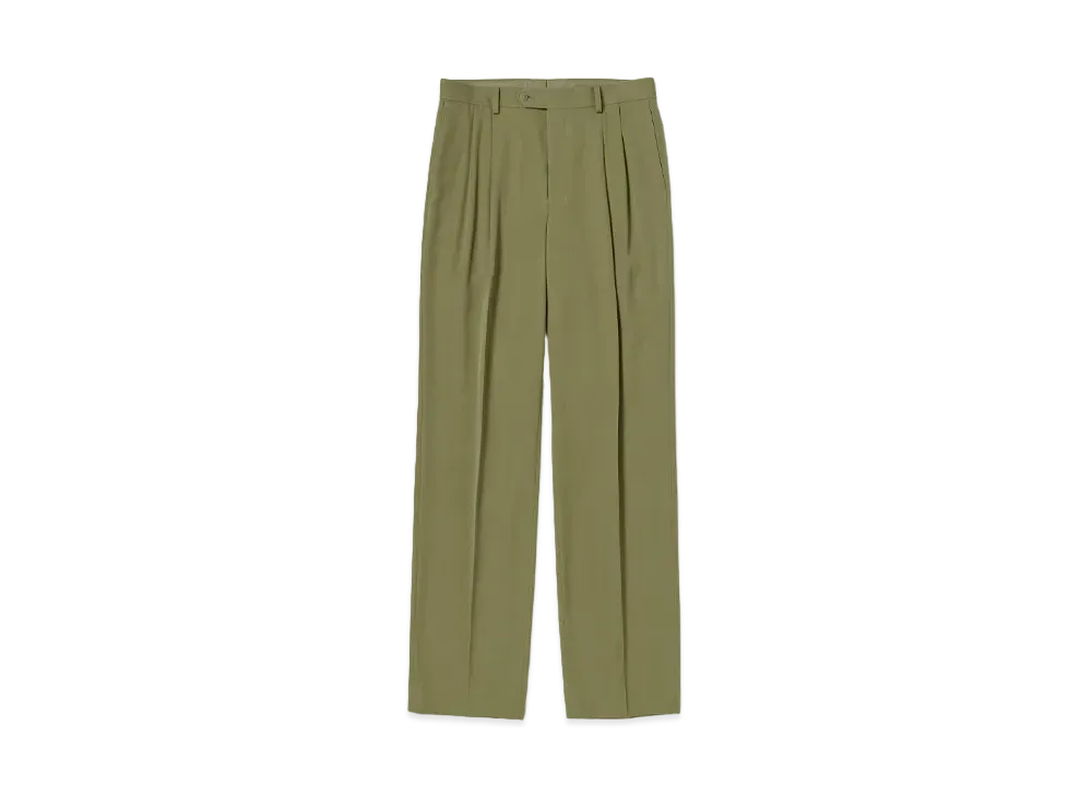 AURALEE Light Wool Max Gabardine Two-Tuck Slacks "Khaki"