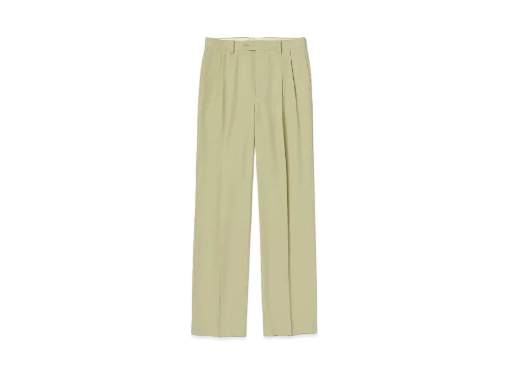 AURALEE Light Wool Max Gabardine Two-Tuck Slacks "Light Khaki"