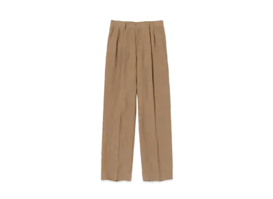 AURALEE Linen Silk Tweed Slacks "Brown"
