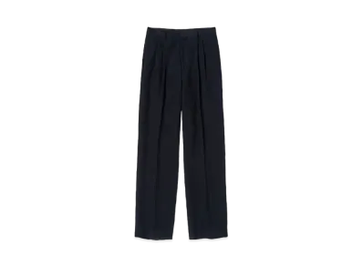 AURALEE Linen Silk Tweed Slacks "Dark Navy"