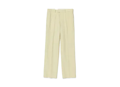 AURALEE Hard Twist Finx Linen Chino Slacks "Light Beige"