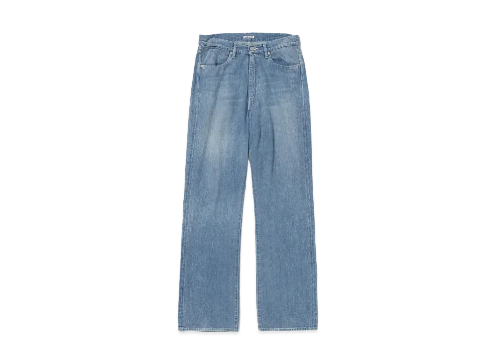 AURALEE Selvedge Faded Light Denim Pants "Light Indigo"