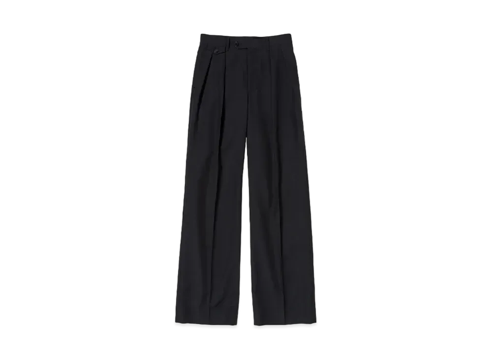 AURALEE Tropical Wool Kid Mohair Slacks "Black"