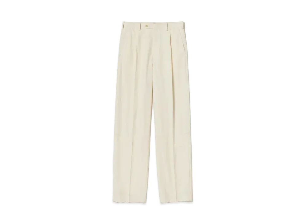 AURALEE Tropical Wool Kid Mohair Slacks "Gray Beige"