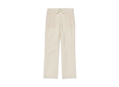 AURALEE Hard Twist Finx Organdy Stripe Pants "Light Beige Stripe"