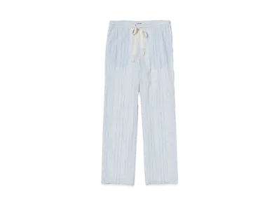 AURALEE Hard Twist Finx Organdy Stripe Pants "Light Blue Stripe"