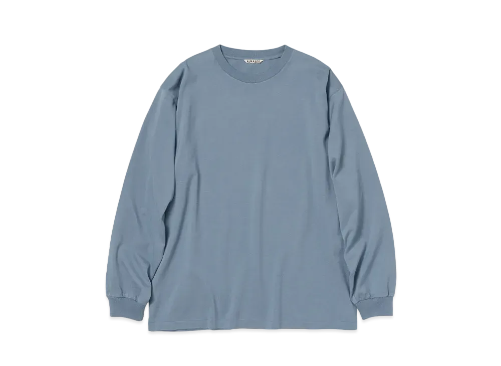 オーラリー ラスタープレーティング L/S TEE "ダスティブルー"