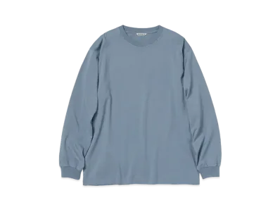 AURALEE Luster Plaiting L/S Tee "Dusty Blue"
