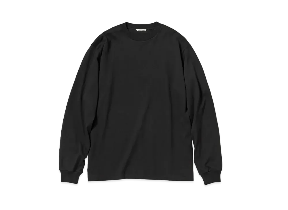 AURALEE Luster Plaiting L/S Tee "Black"