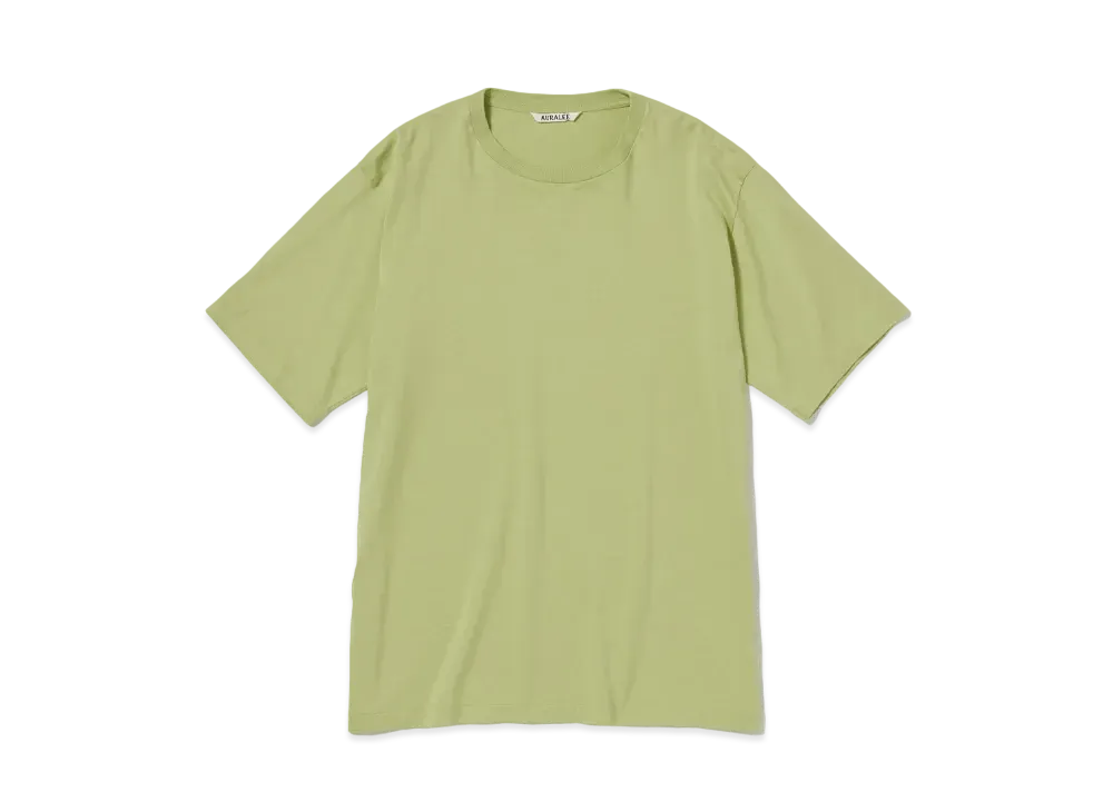 AURALEE Luster Plaiting Tee "Light Green"
