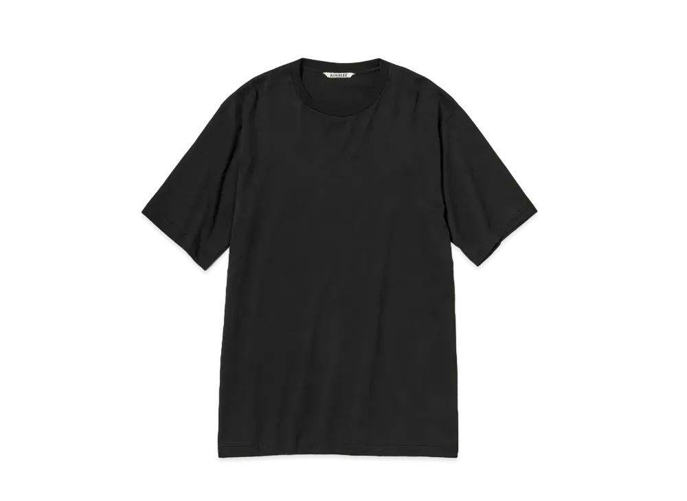 AURALEE Luster Plaiting Tee "Black"