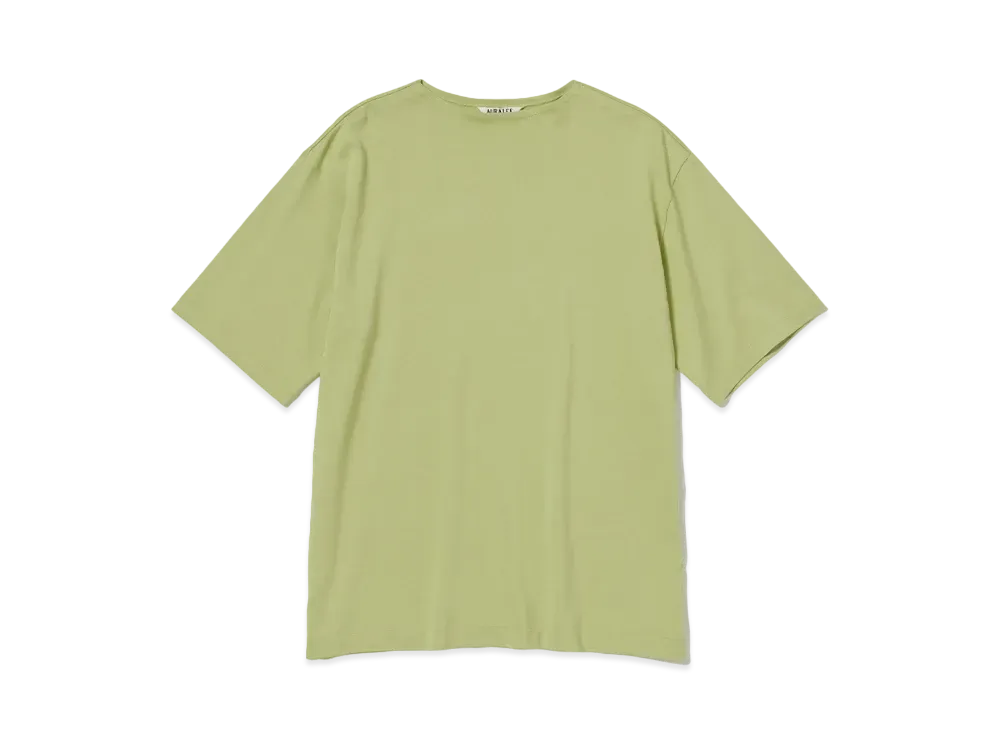 AURALEE Luster Plaiting Narrow Boat Neck Tee "Light Green"