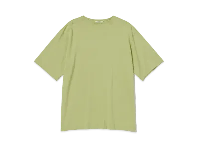 AURALEE Luster Plaiting Narrow Boat Neck Tee "Light Green"
