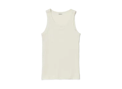 AURALEE Organic Soft Rib Tank "Ivory"