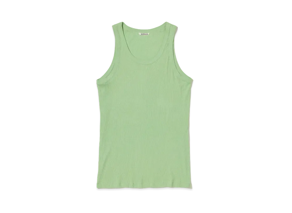 AURALEE Organic Soft Rib Tank "Light Green"
