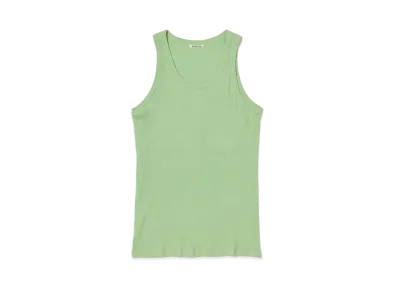 AURALEE Organic Soft Rib Tank "Light Green"
