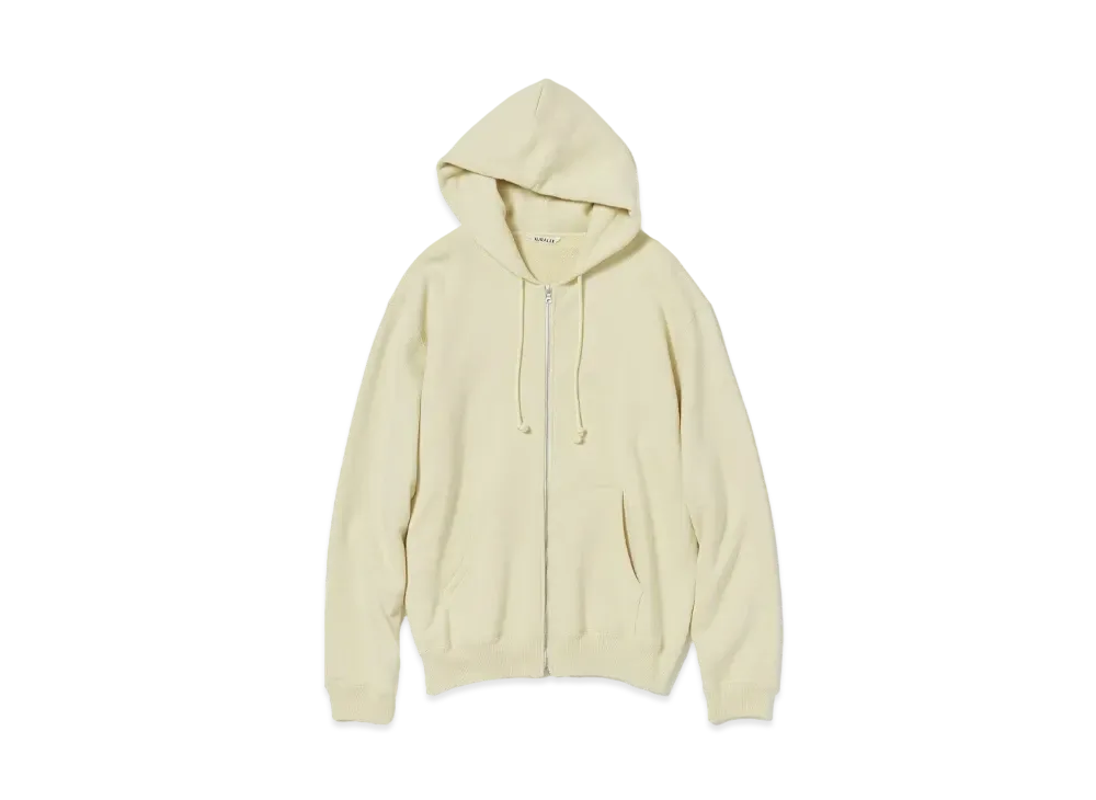 AURALEE Heavy BD Sweat Zip Parka "Light Yellow"