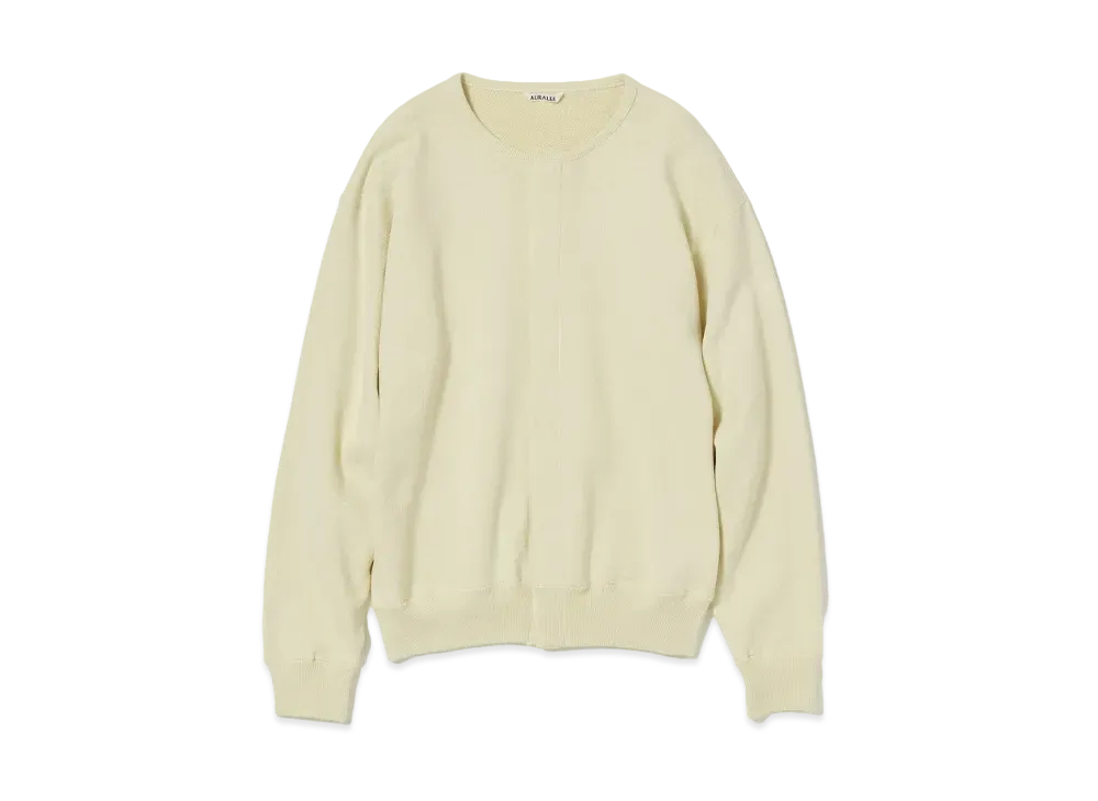 AURALEE Heavy BD Sweat Cardigan "Light Yellow"