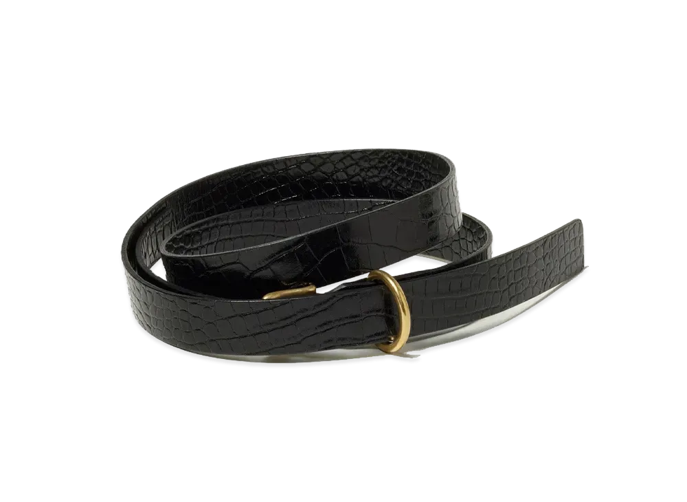AURALEE Leather Belt "Embossed Black"