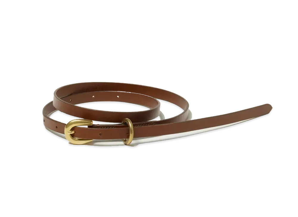 AURALEE Leather Narrow Belt "Brown"