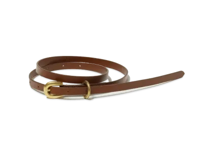 AURALEE Leather Narrow Belt "Brown"