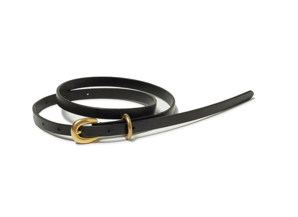 AURALEE Leather Narrow Belt "Black"