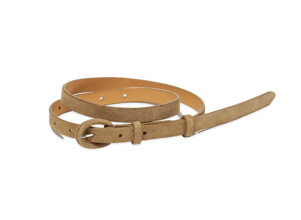 AURALEE Leather Narrow Belt "Kodu Beige"