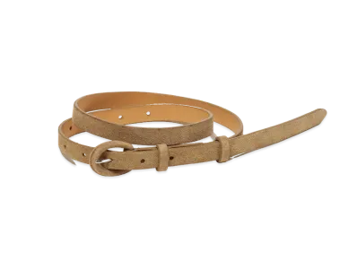 AURALEE Leather Narrow Belt "Kodu Beige"