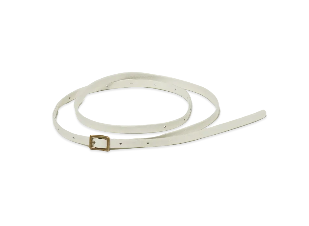 AURALEE Leather Narrow Long Belt "White"