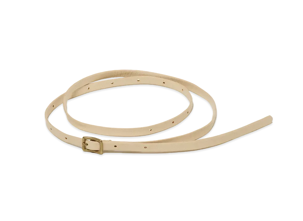 AURALEE Leather Narrow Long Belt "Beige"