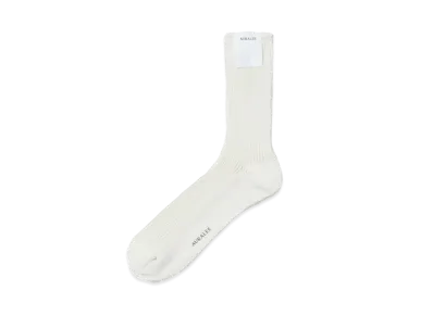 AURALEE Cotton Cashmere Low Gauge Socks "Ivory"