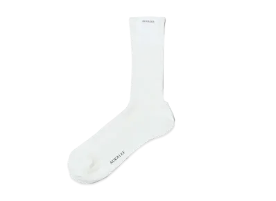 AURALEE Giza High Gauge Socks "White"
