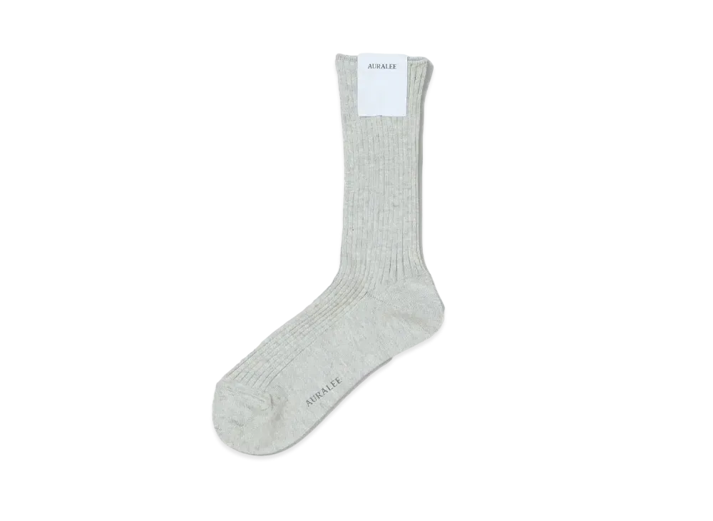 AURALEE Giza High Gauge Socks "Top Gray"