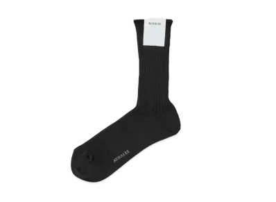 AURALEE Giza High Gauge Socks "Black"