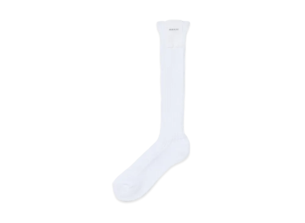 AURALEE Cotton Rib Low Gauge Socks "White"