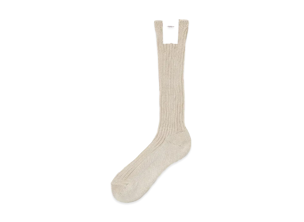 AURALEE Cotton Rib Low Gauge Socks "Beige"