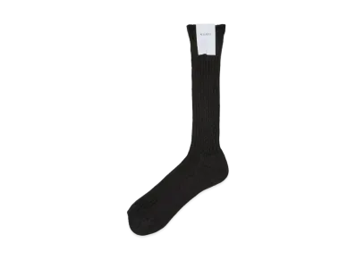 AURALEE Cotton Rib Low Gauge Socks "Black"
