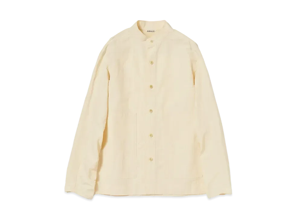 AURALEE High Density Finx Linen Weather Shirt Blouson "Ecru"