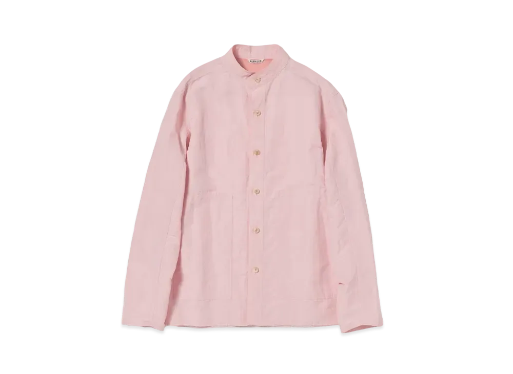 AURALEE High Density Finx Linen Weather Shirt Blouson "Pink"