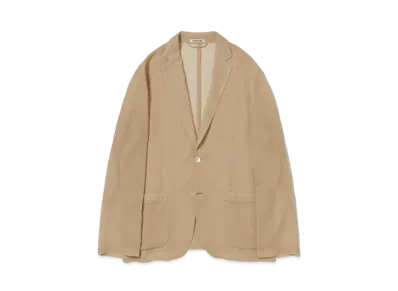 AURALEE Wool Recycle Polyester Leno Sheer Jacket "Pink Beige"