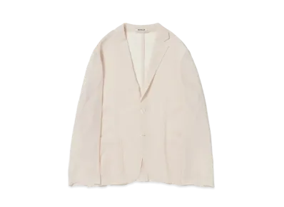 AURALEE Wool Recycle Polyester Leno Sheer Jacket "Ivory"