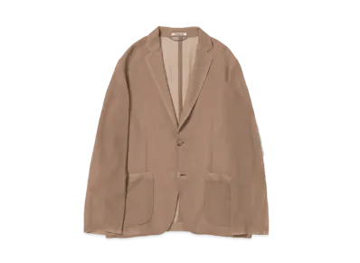 AURALEE Wool Recycle Polyester Leno Sheer Jacket "Brown"