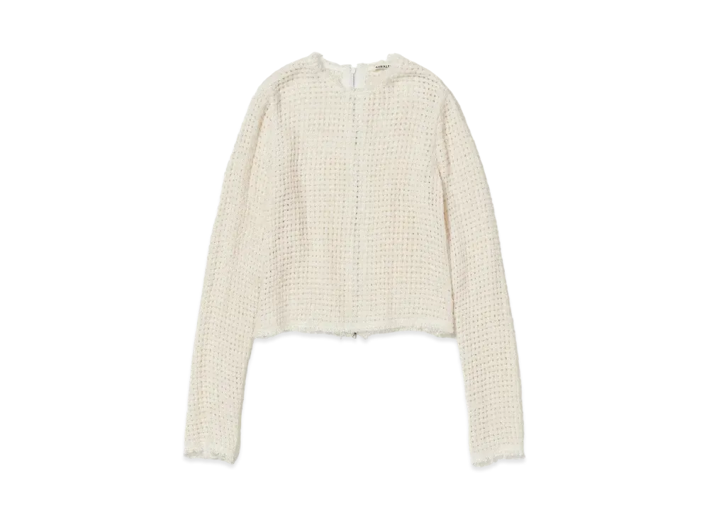 AURALEE Homespun Summer Tweed Mesh P/O "Off White"