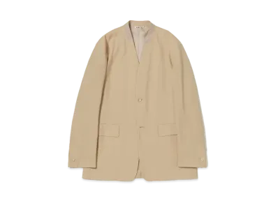 AURALEE Super Fine Tropical Wool No Collar Jacket "Top Beige"