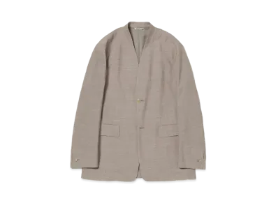 AURALEE Super Fine Tropical Wool No Collar Jacket "Top Gray Beige"