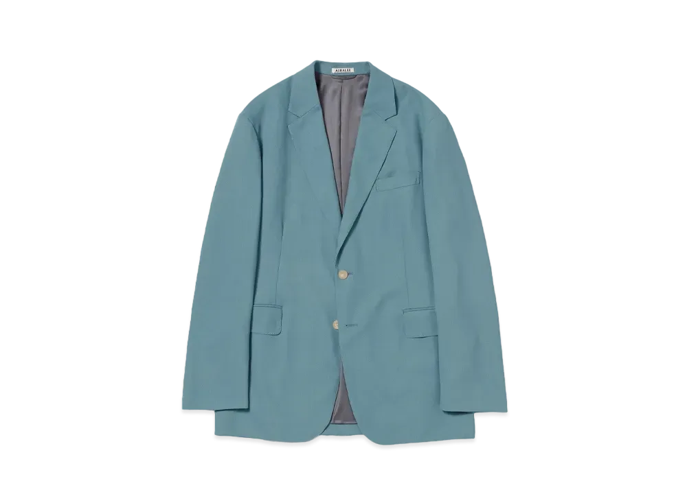 AURALEE Hard Twist Wool Dobby Jacket "Blue Grey"